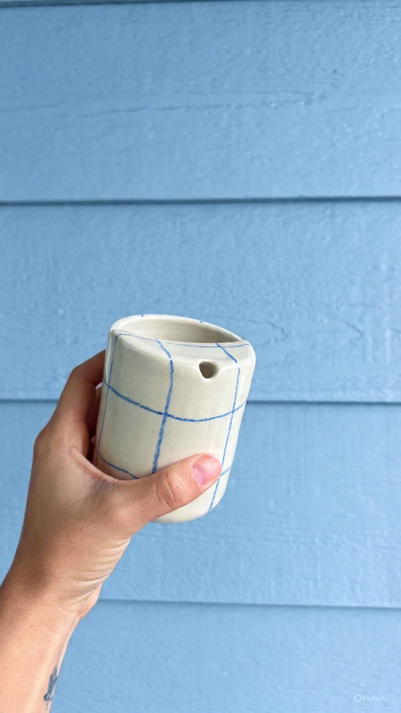 Travel Tumbler ~ Thumb print - Blue Crayon