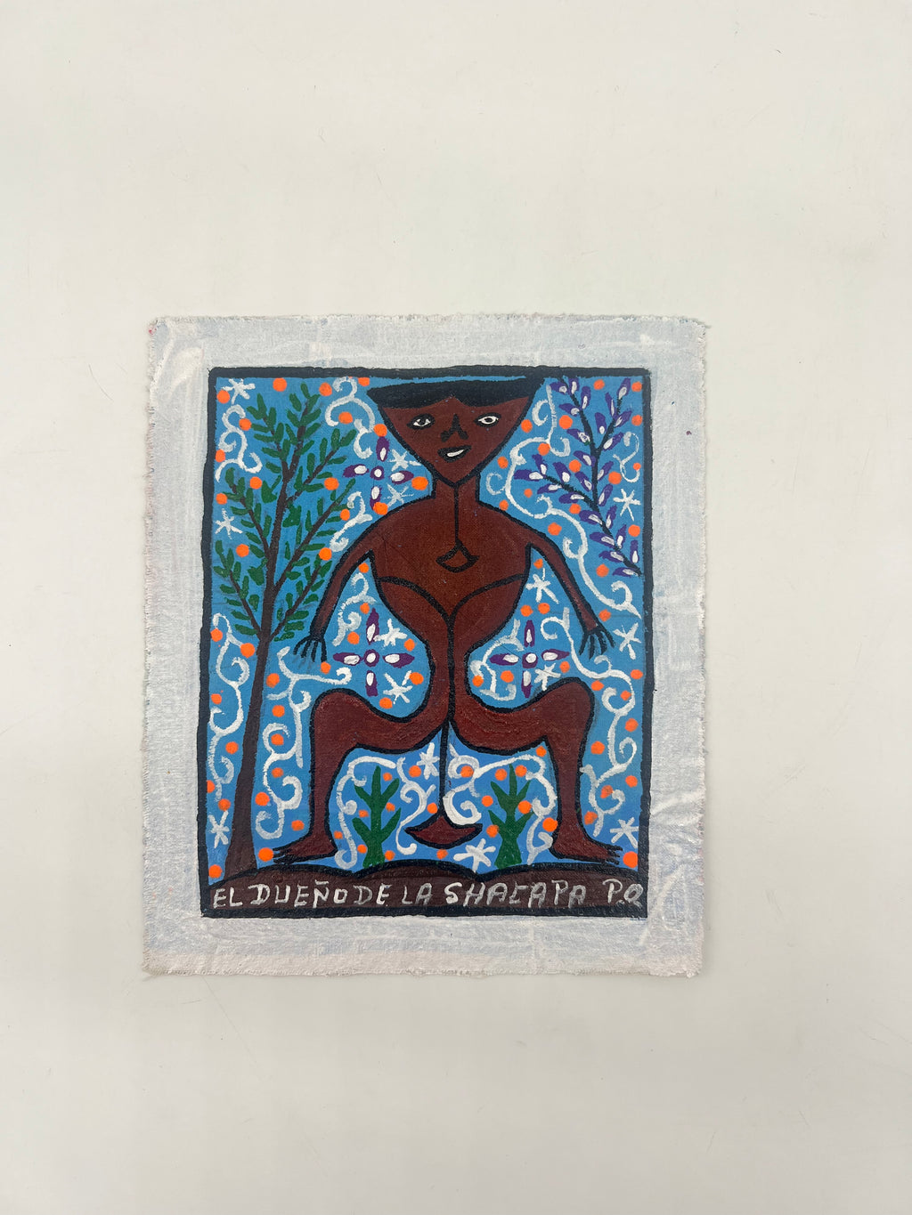 El Dueno De la Yuca pichana ~ painting on canvas 6” x 7”