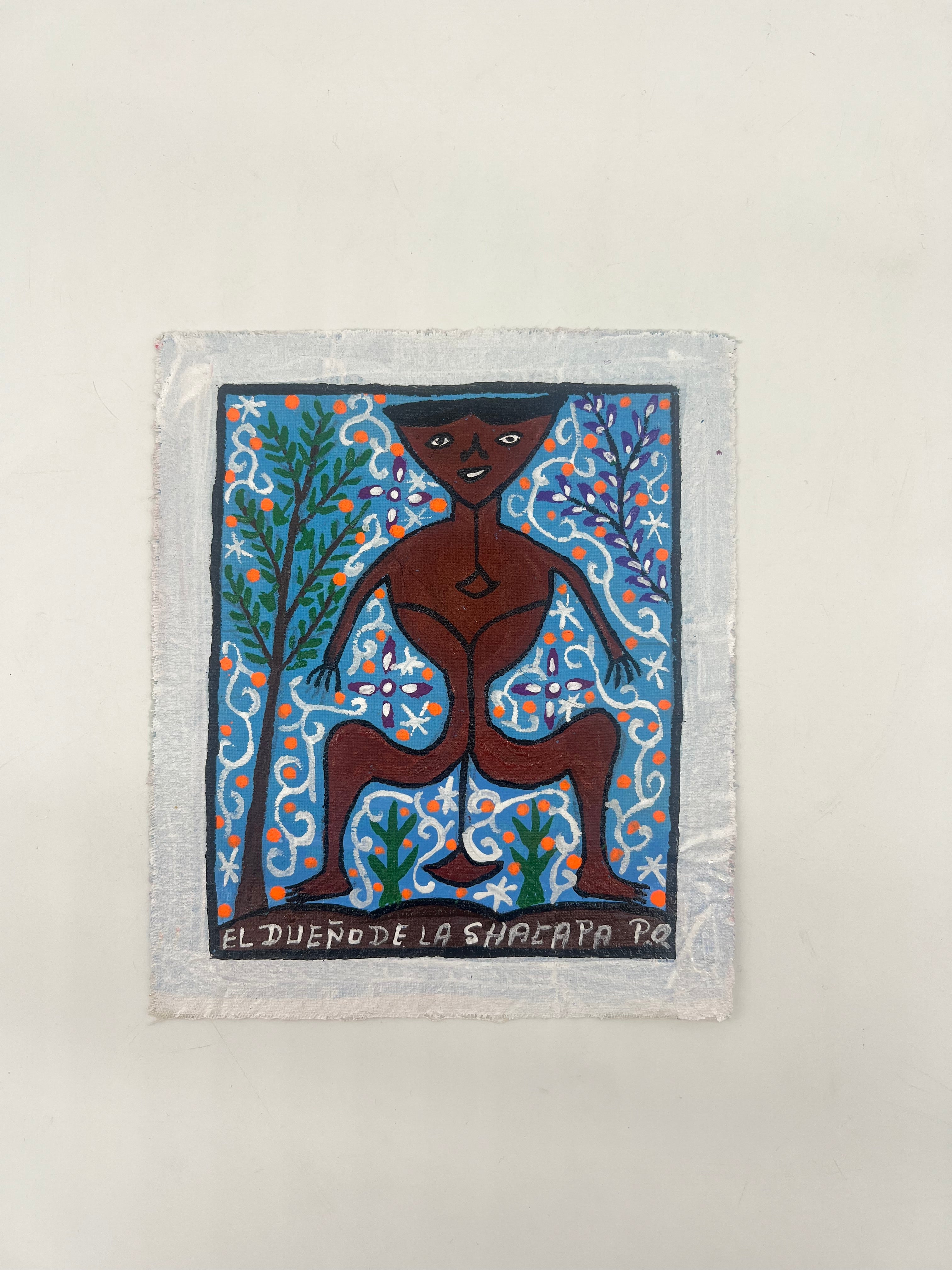 El Dueno De la Yuca pichana ~ painting on canvas 6” x 7”