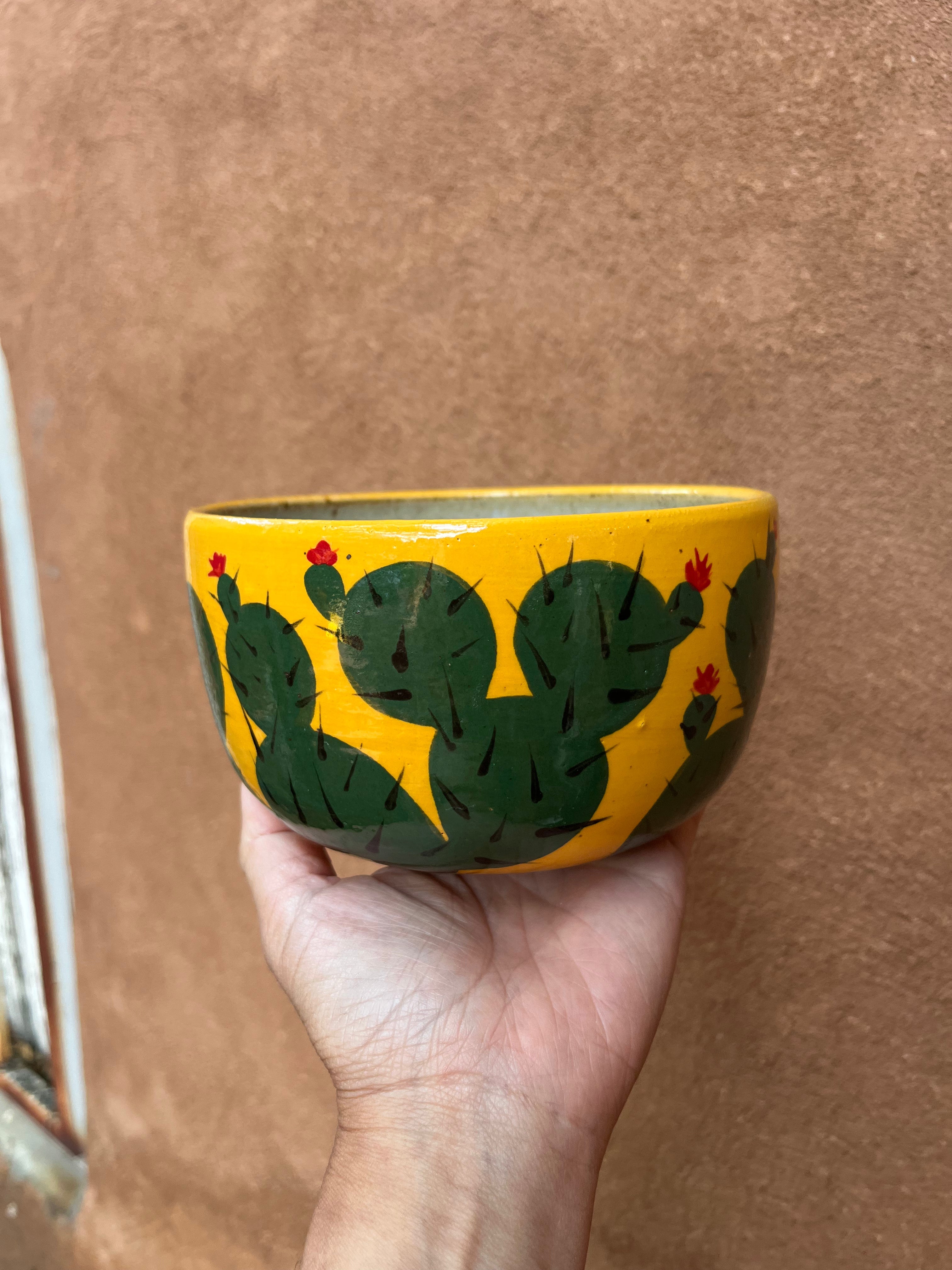 Soup Bowl - Teal and Yellow