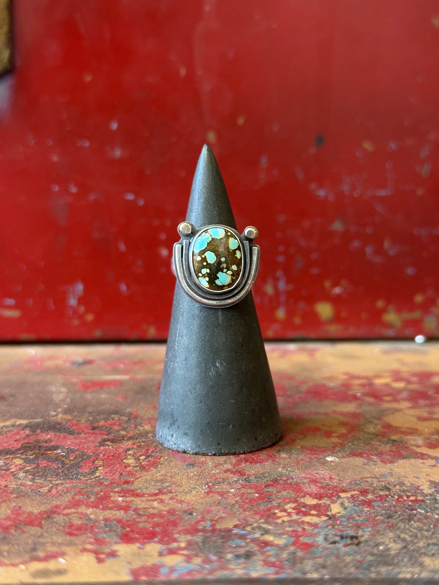 Pilot Turquoise and Sterling Silver Ring - size 6