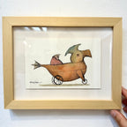 Small Migrantes - Original illustrations - 6 x 8 framed