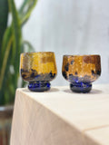Nip Cup • Amber & Purple • Blown Glass