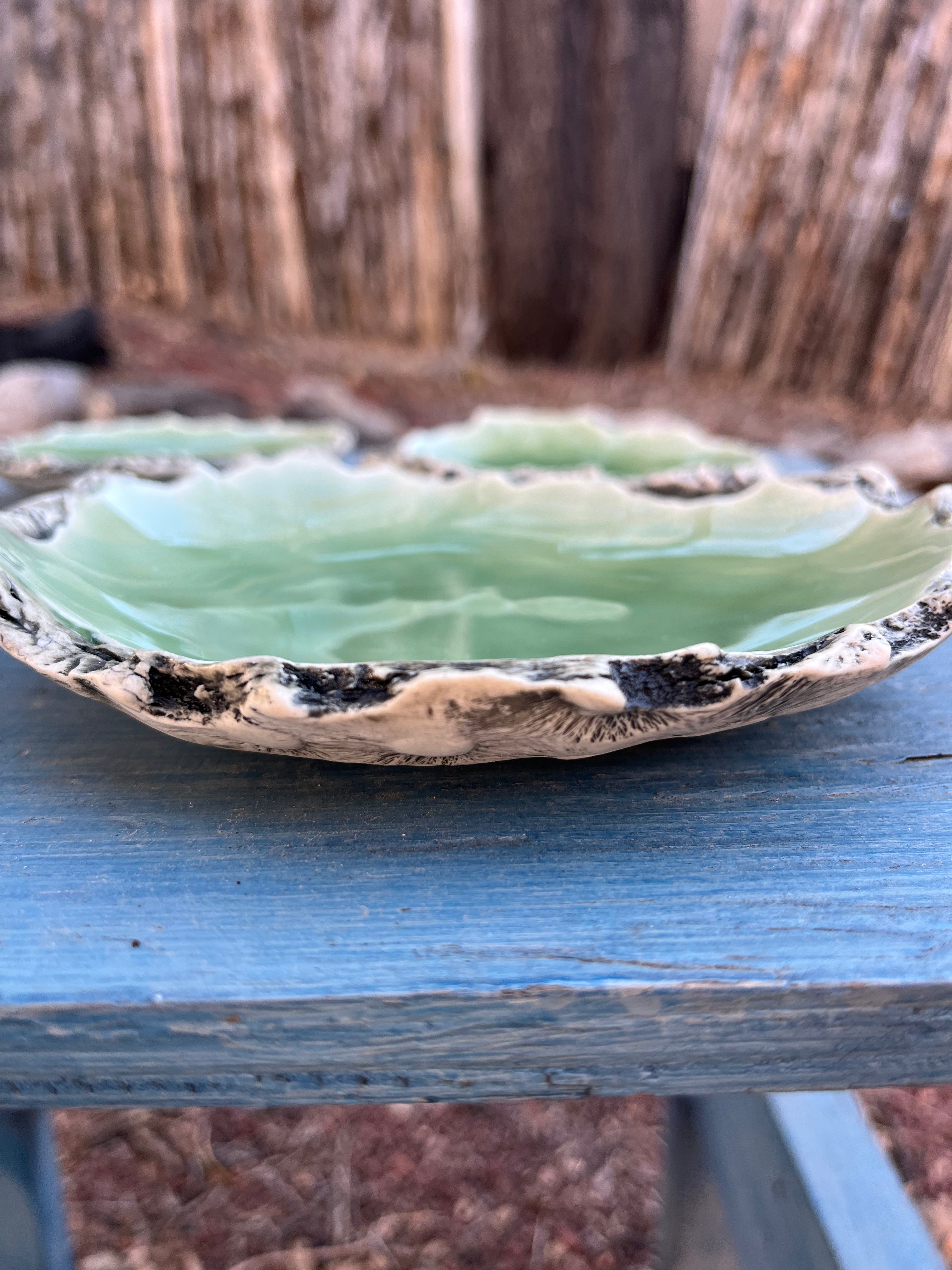 Torn Edge Dish - Green - 3 sizes