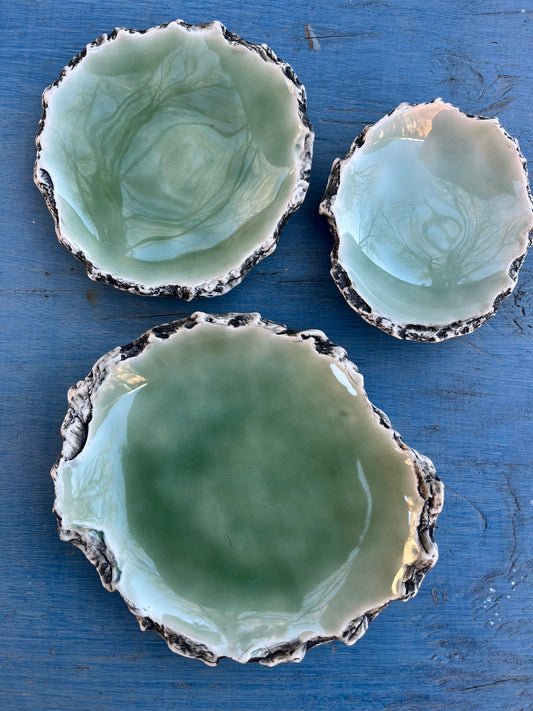 Torn Edge Dish - Green - 3 sizes