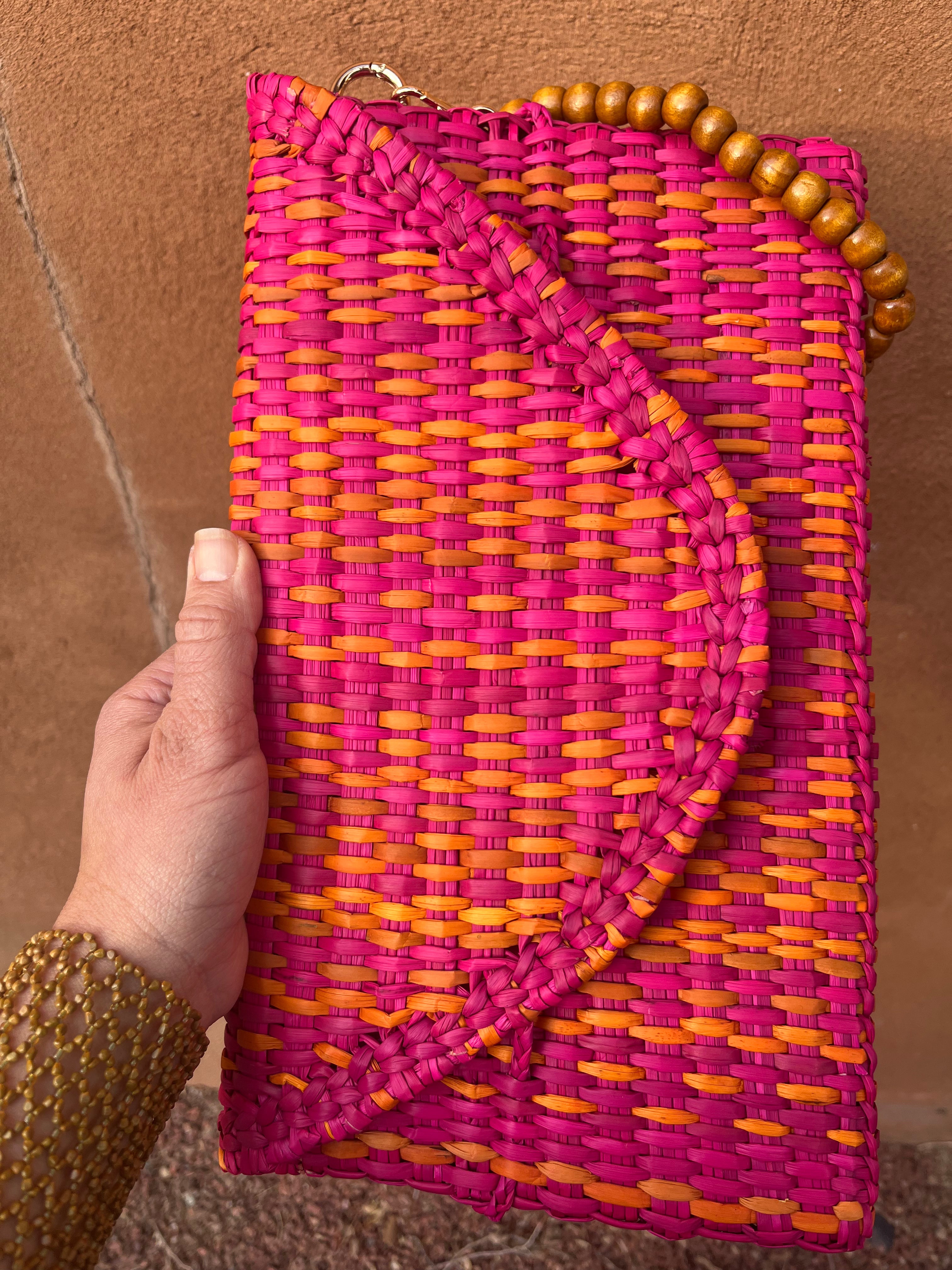 Letter Clutch with beaded wristlet