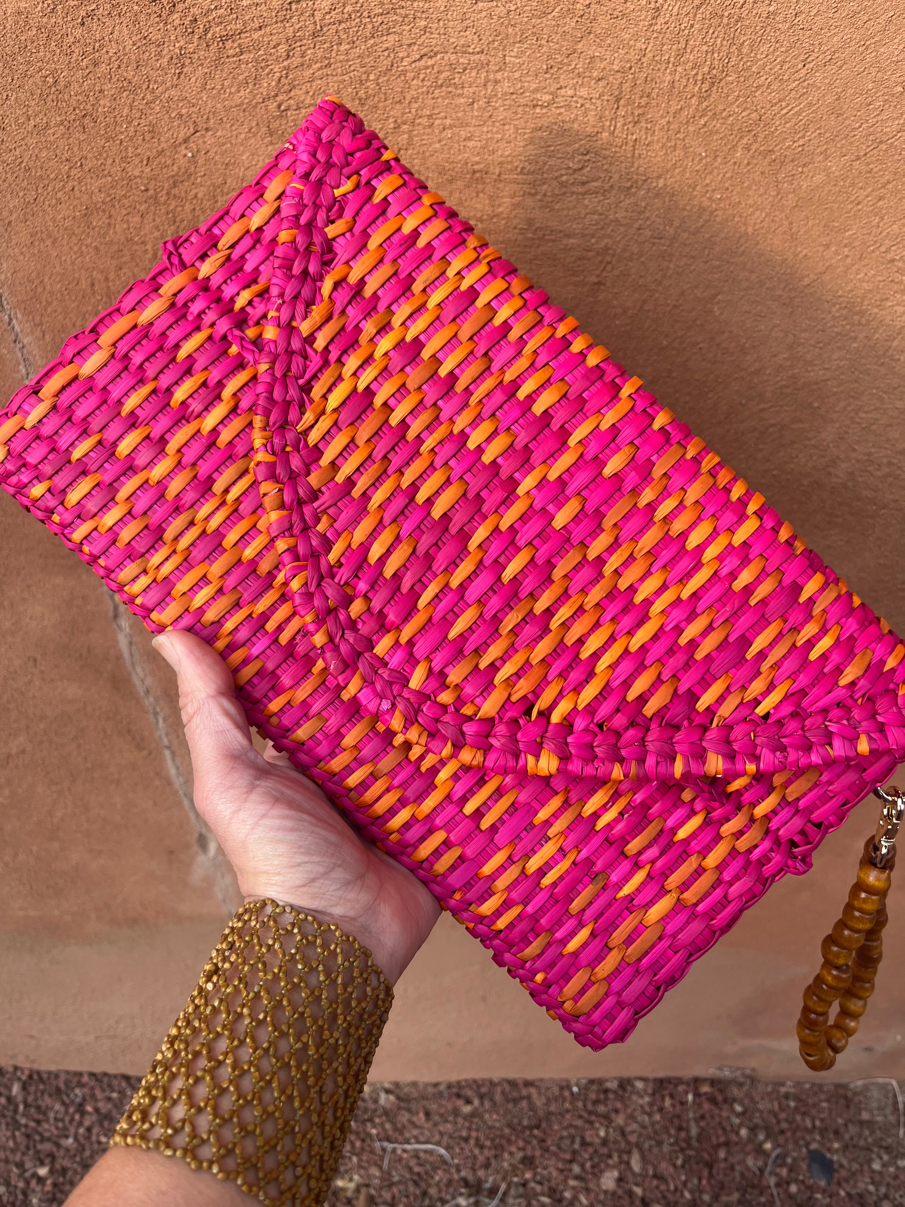 Letter Clutch with beaded wristlet