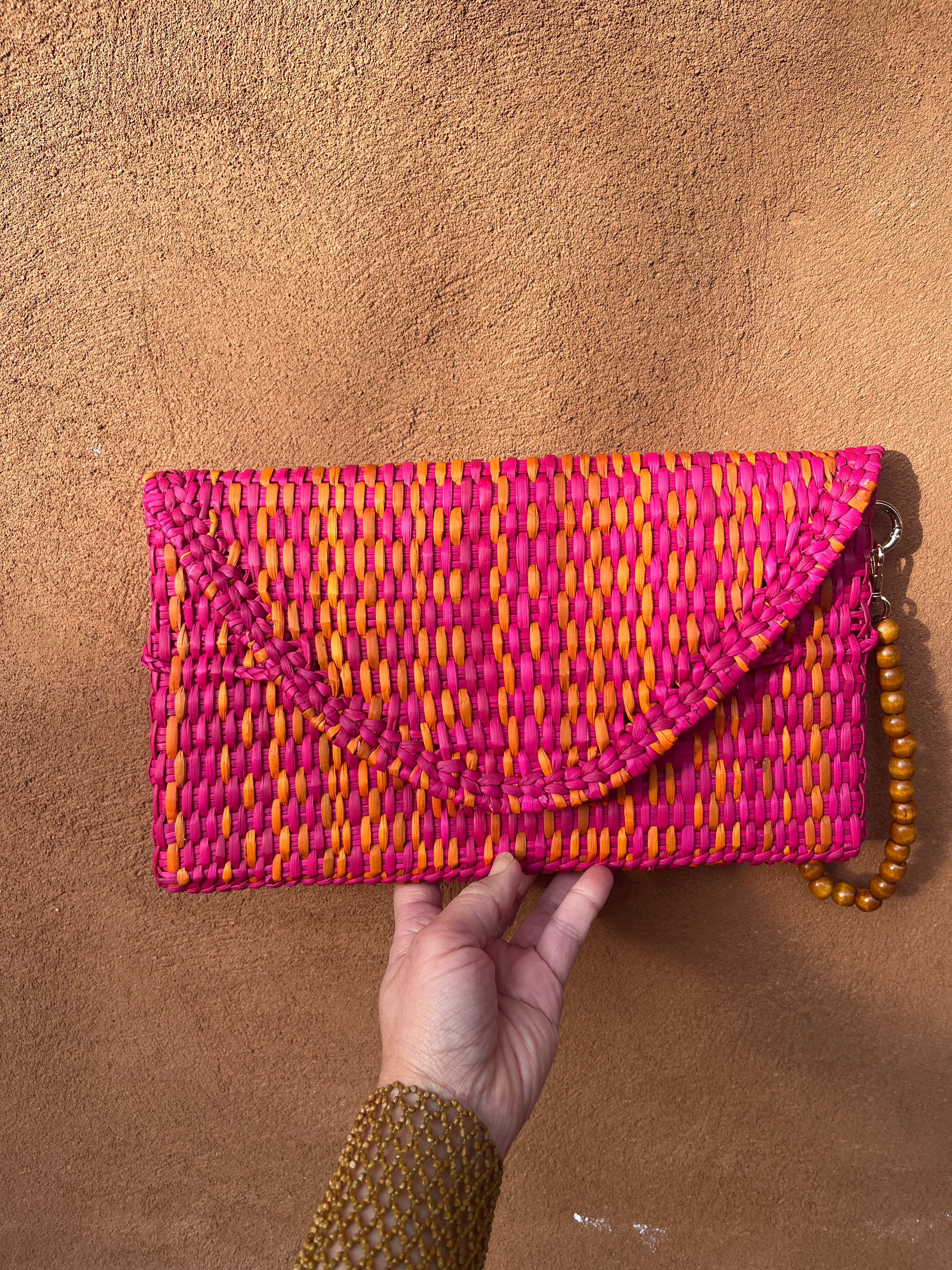 Letter Clutch with beaded wristlet