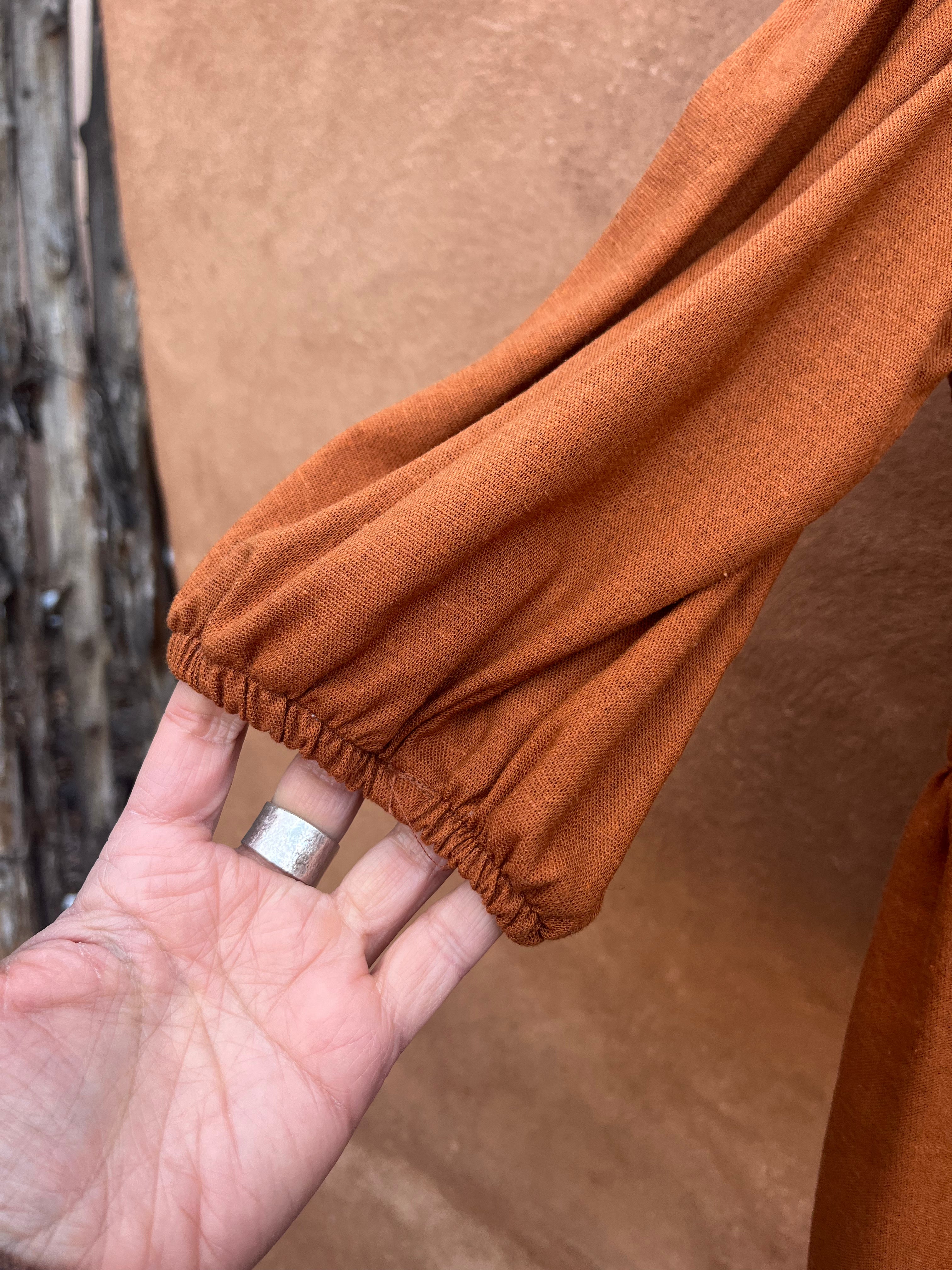 Front Tie Top Cotton - terracotta