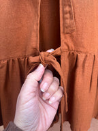 Front Tie Top Cotton - terracotta