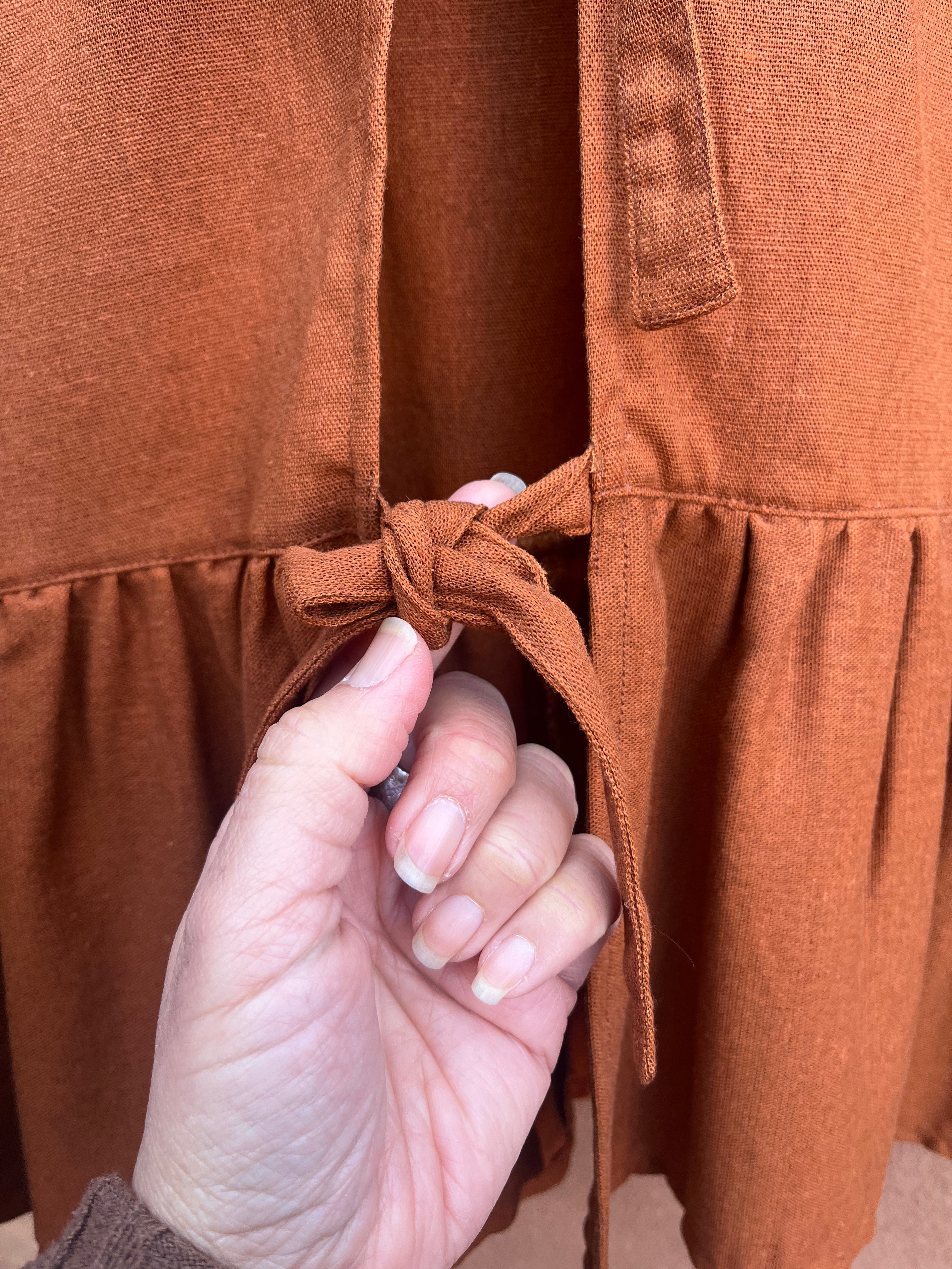 Front Tie Top Cotton - terracotta