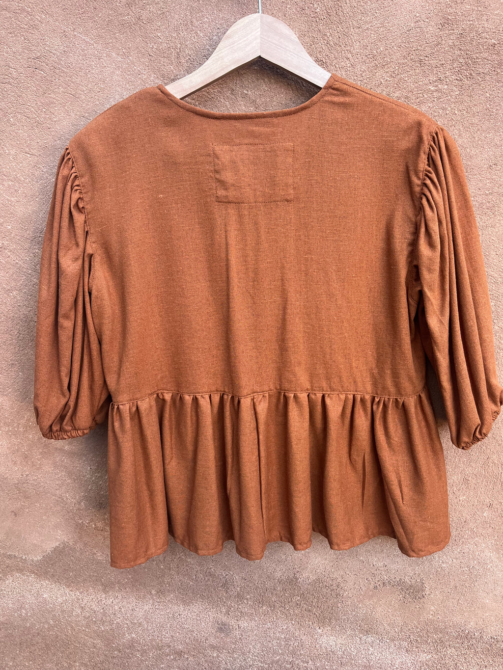 Front Tie Top Cotton - terracotta