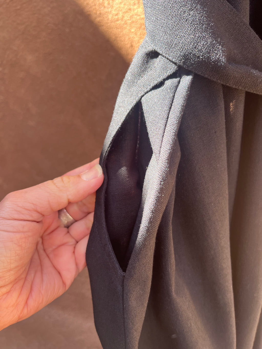 Black wrap dress - cap sleeve