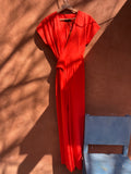 Wrap Jumpsuit - Orange linen
