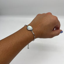 Load image into Gallery viewer, Rainbow Moonstone and Sterling Silver Adjustable Bracelet - ready to ship
