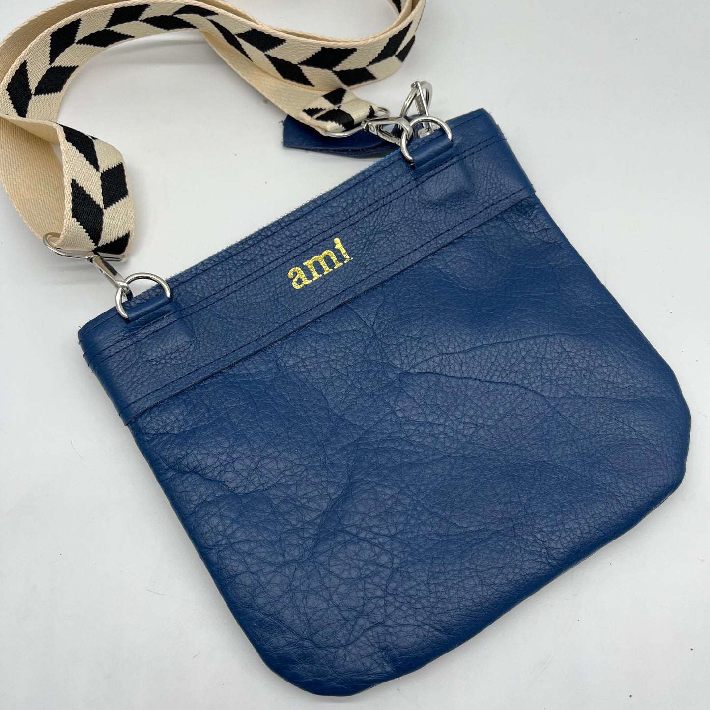 Small Leather Crossbody Bag ~ Blue