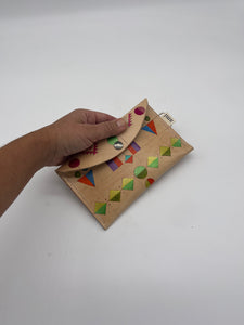 Leather wallet - Handpainted - Multicolor