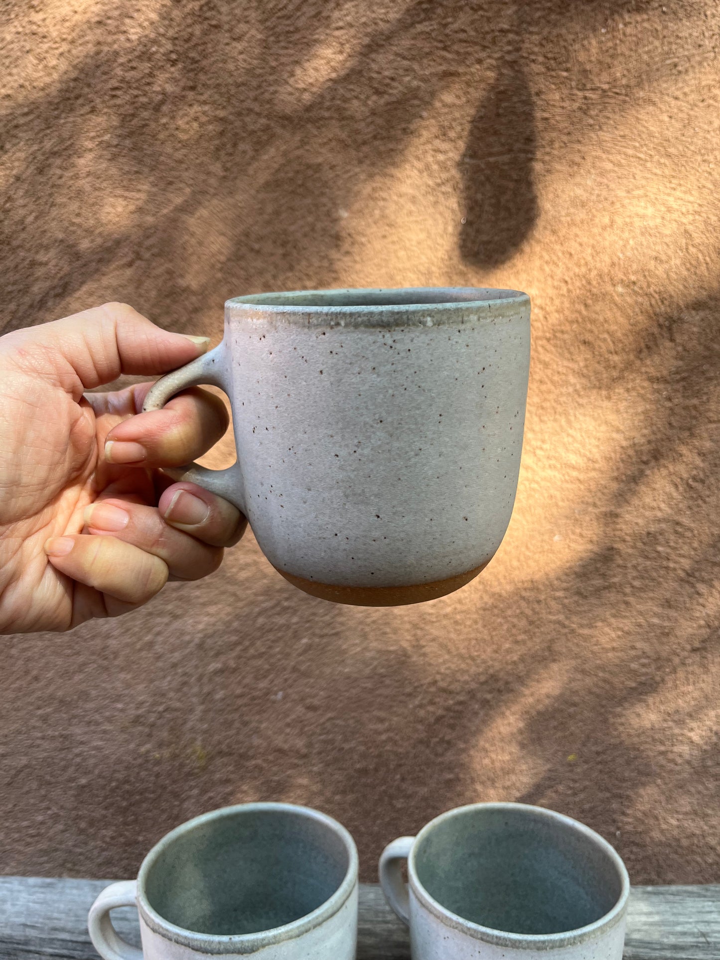 Mug - stone white matte + blue interior