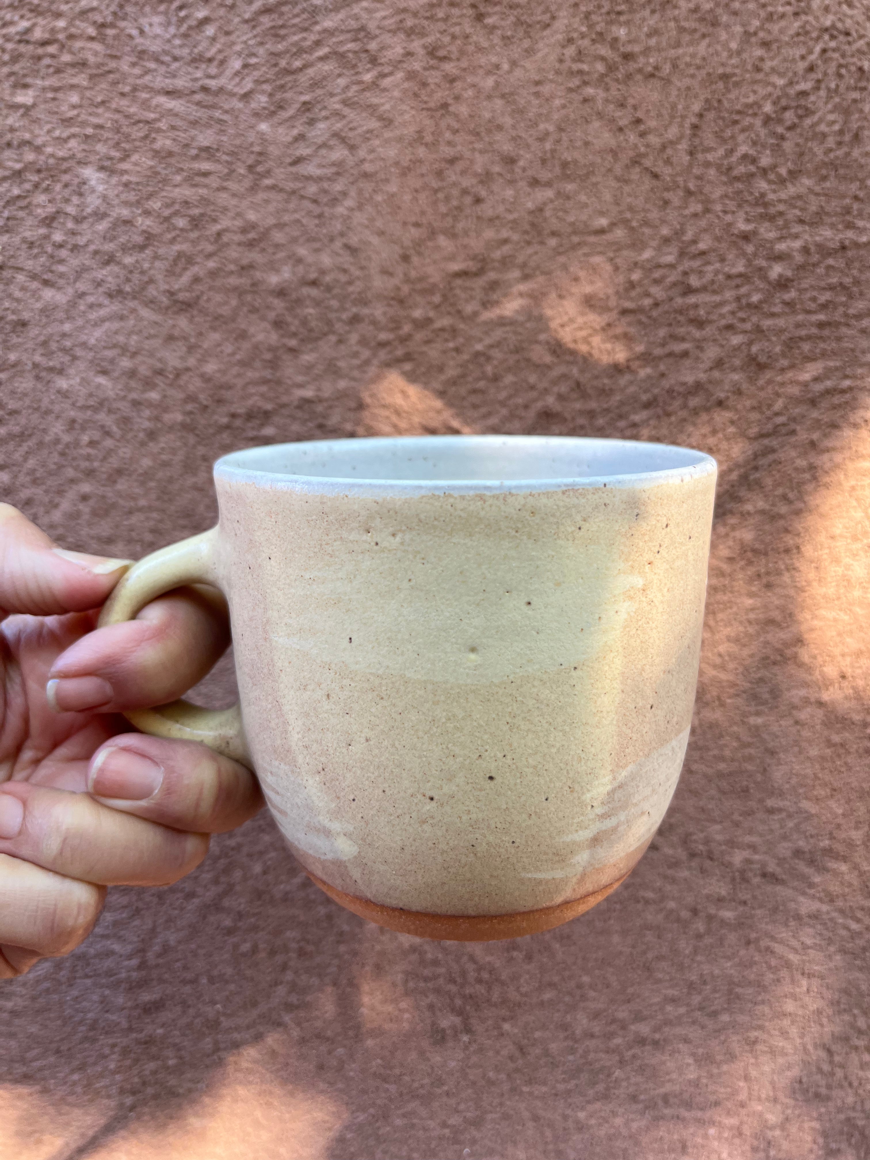 Mug ~ straw matte + satin green interior