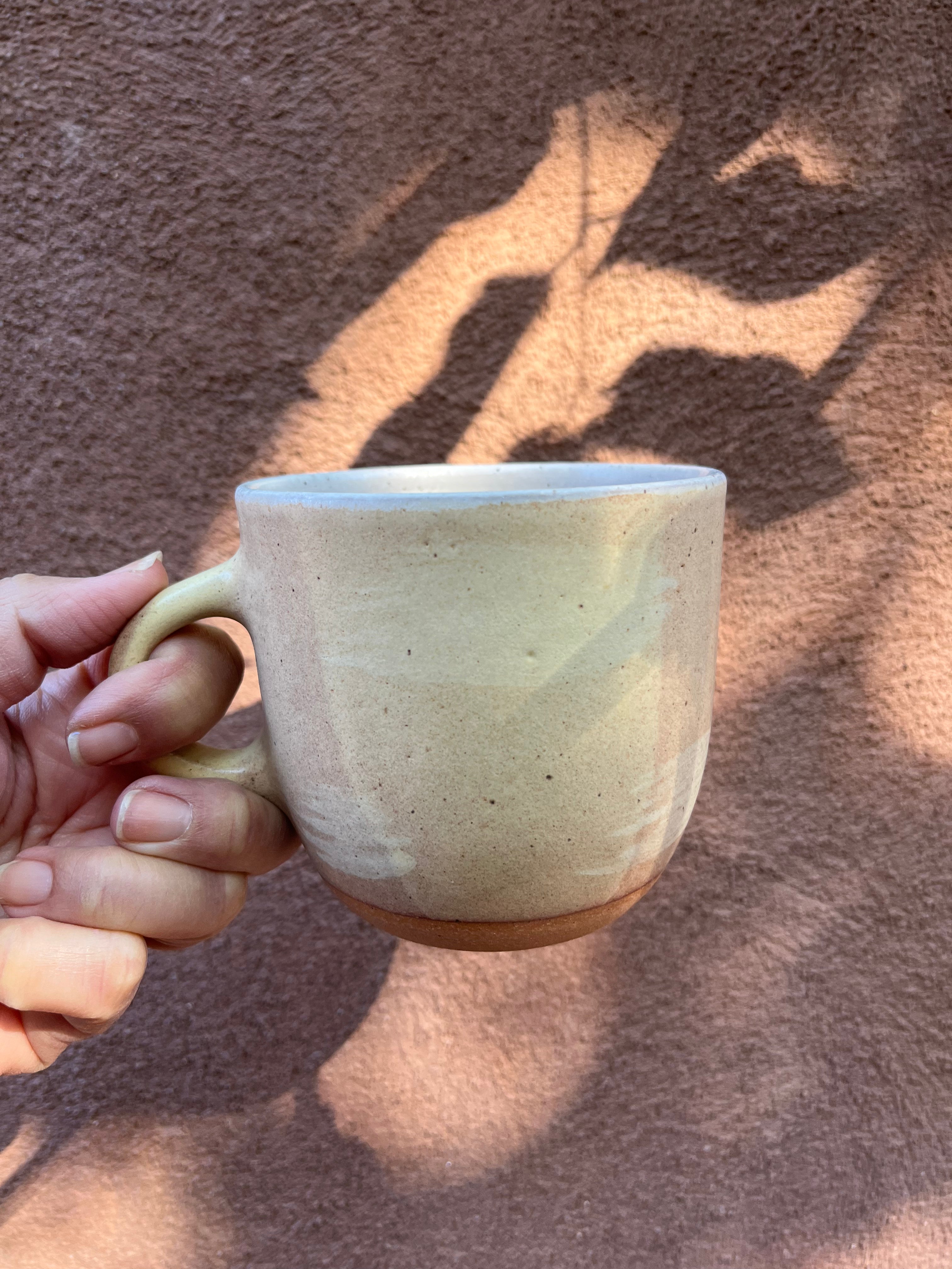 Mug ~ straw matte + satin green interior