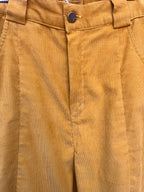 High Waisted Barrel Pants - Yelllow Thin Corduroy