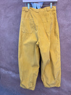 High Waisted Barrel Pants - Yelllow Thin Corduroy