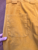 High Waisted Barrel Pants - Yelllow Thin Corduroy