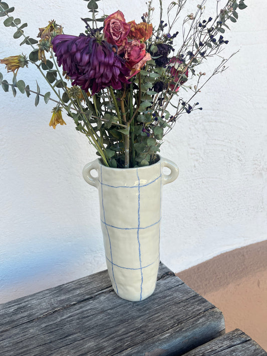 Blue Crayon - Stoneware Vase