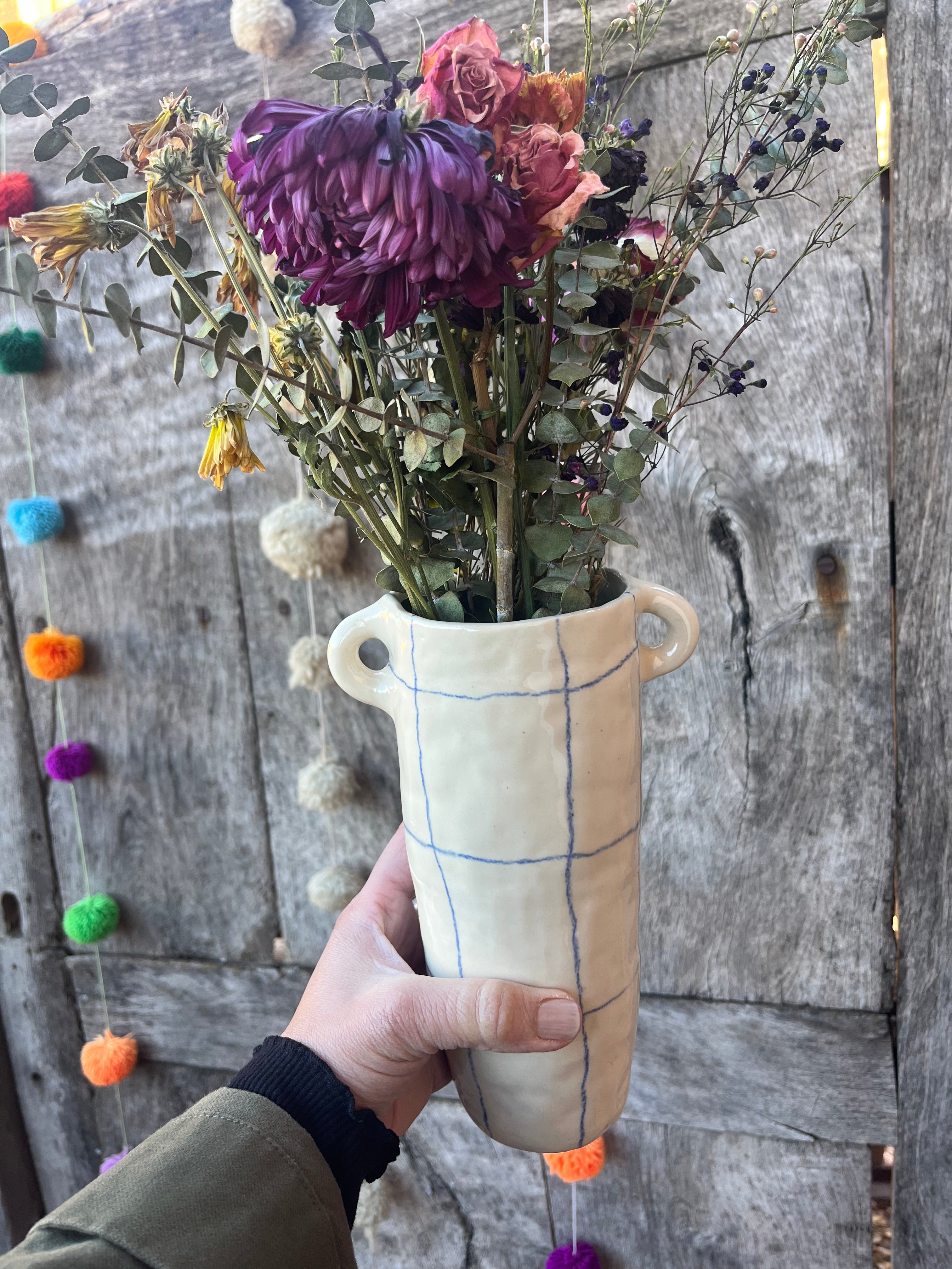 Blue Crayon - Stoneware Vase