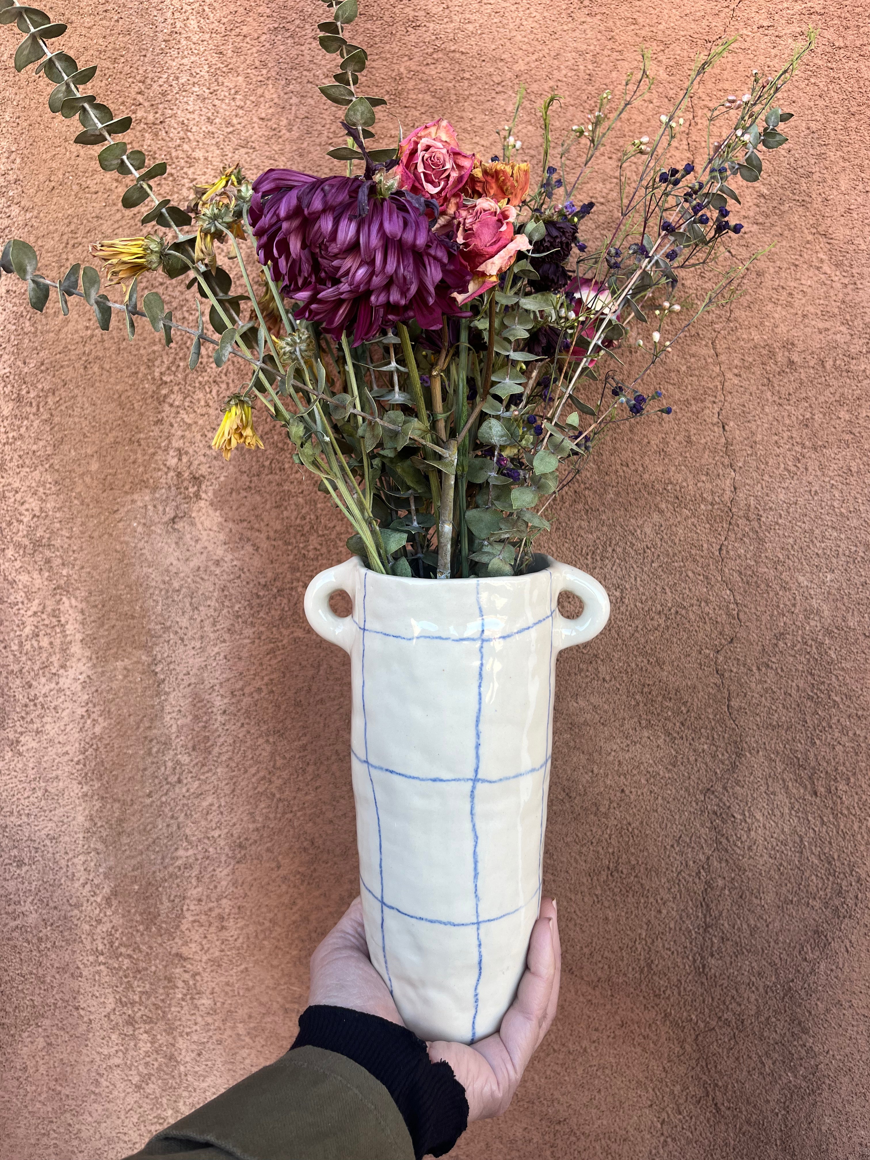 Blue Crayon - Stoneware Vase