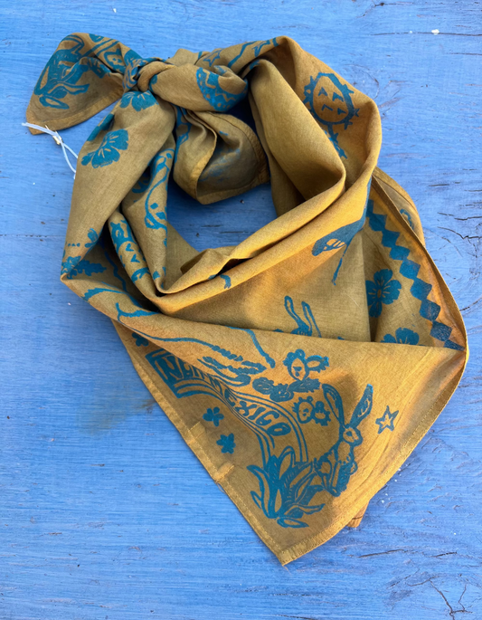 Hand-dyed bandana - yellow ~ New Mexico