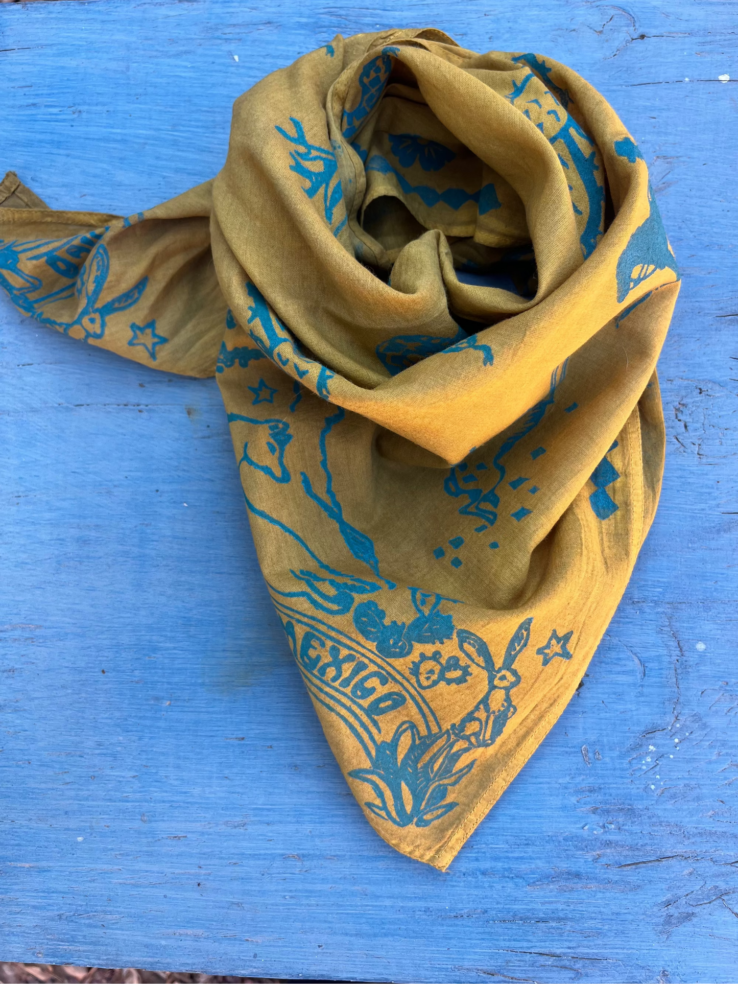 Hand-dyed bandana - yellow ~ New Mexico