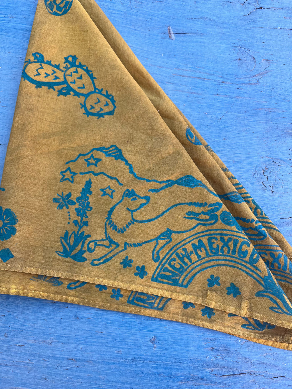 Hand-dyed bandana - yellow ~ New Mexico