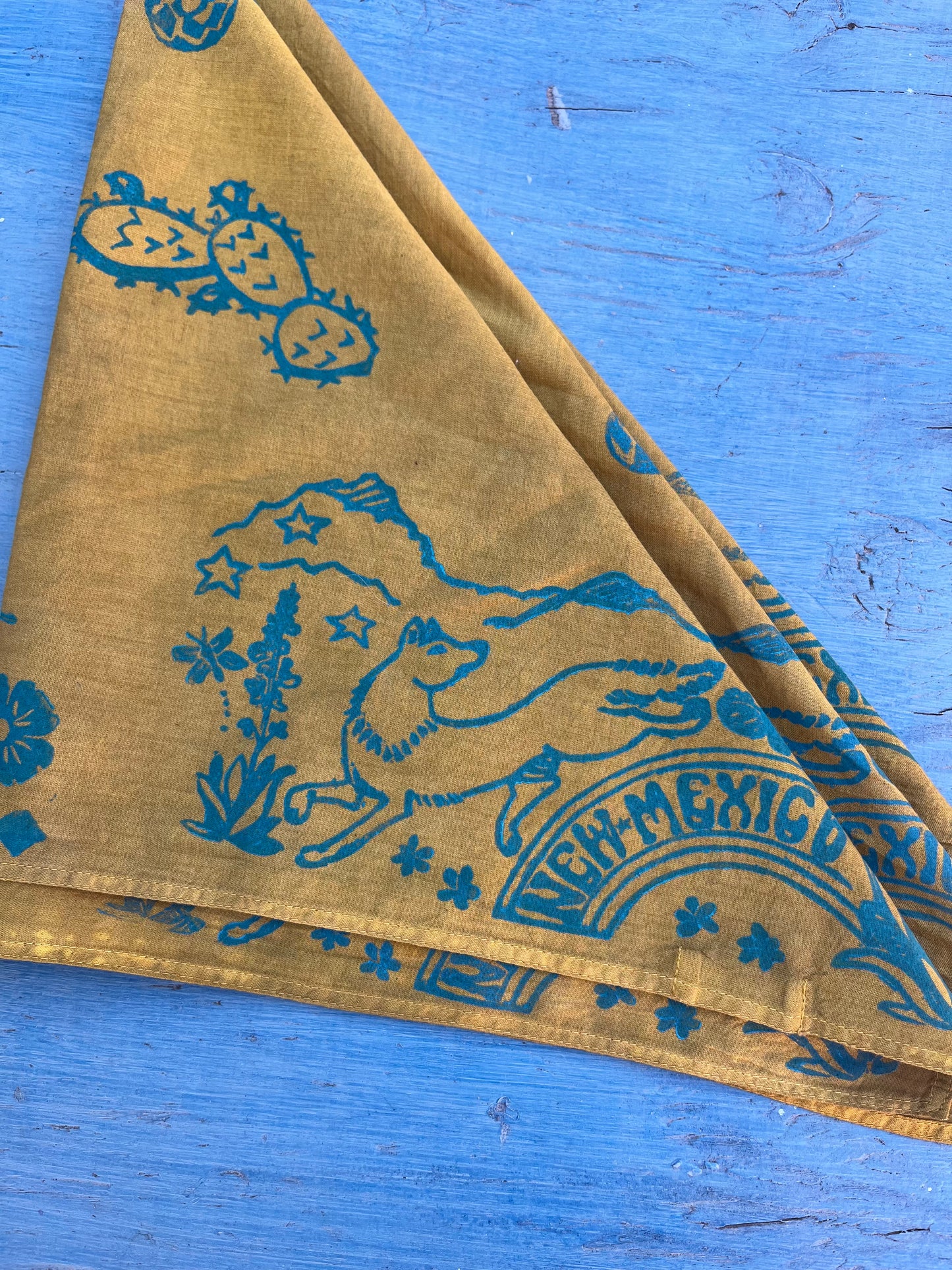 Hand-dyed bandana - yellow ~ New Mexico
