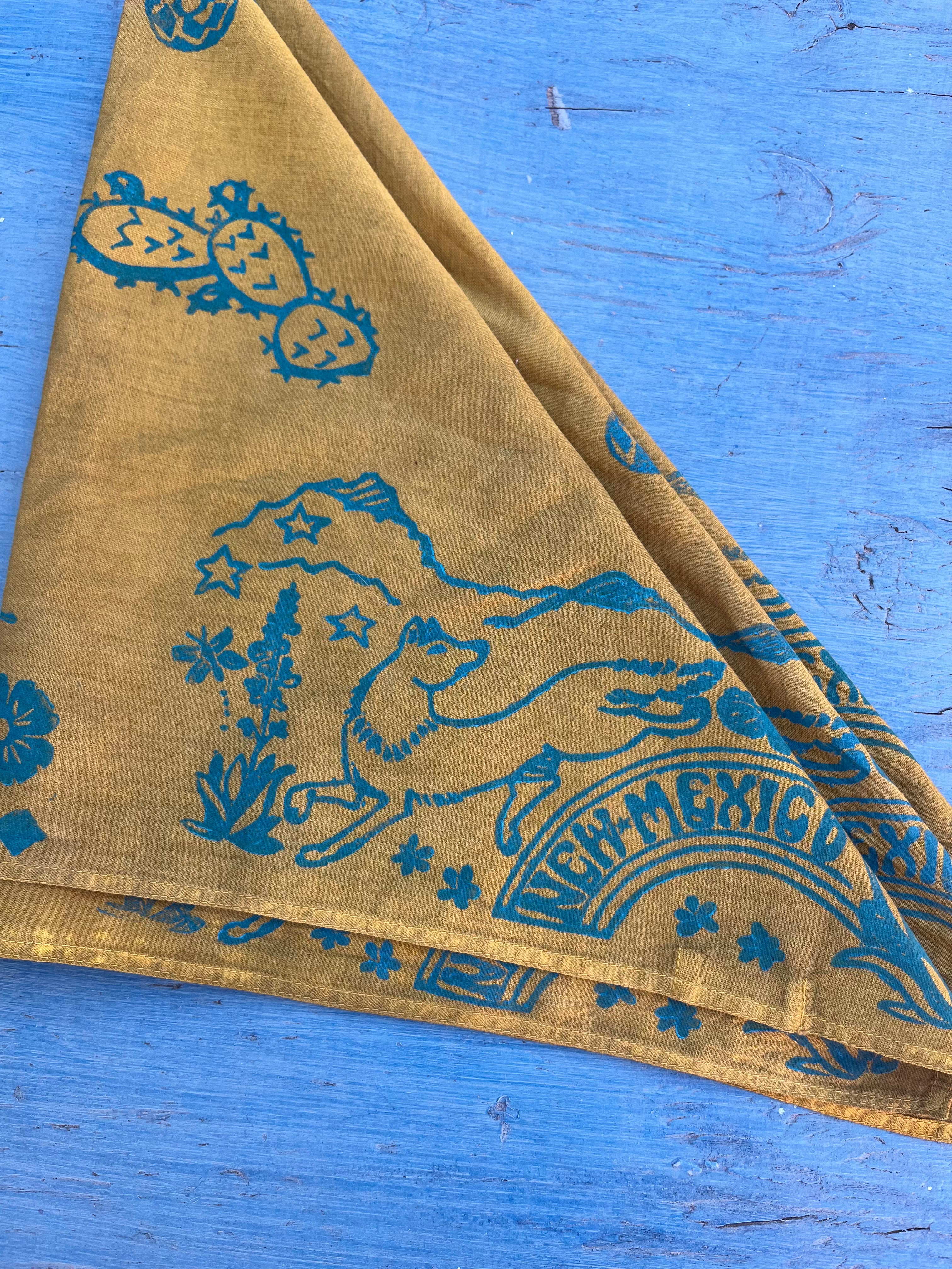 Hand-dyed bandana - yellow ~ New Mexico