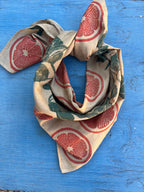 Hand-dyed bandana - brick ~ Oranges and vines