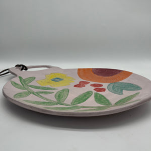Circular Platter with Handle - Pink