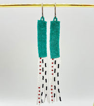 Load image into Gallery viewer, Beaded Fringe Earrings Turquoise
