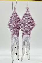 Load image into Gallery viewer, Beaded Fringe Earrings Lavender

