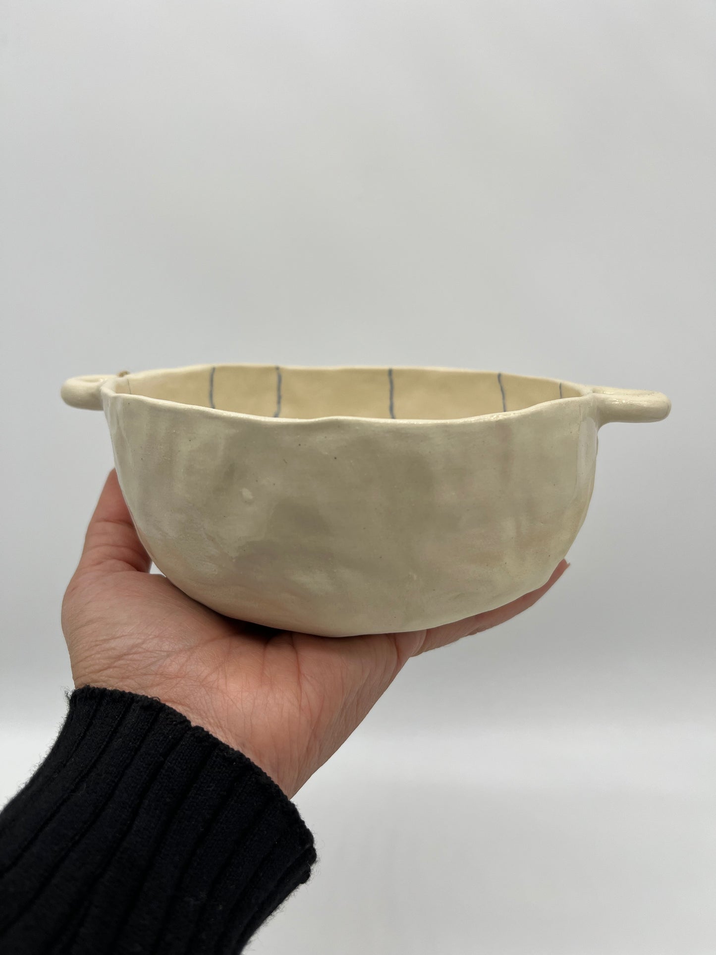 Assorted cereal bowls with handles