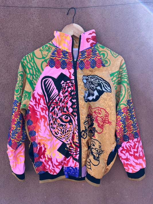 Upcycled Windbreaker ~ Screen Printed ~ Medium