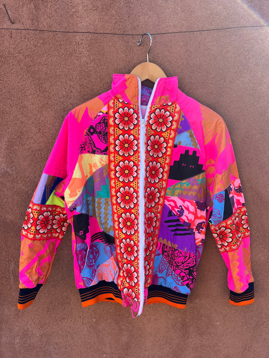 Upcycled Windbreaker ~ Screen Printed ~ Medium