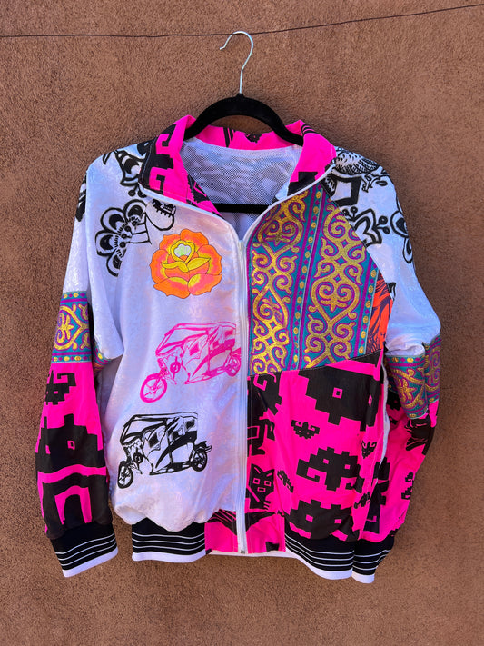 Upcycled Windbreaker ~ Screen Printed ~ Medium