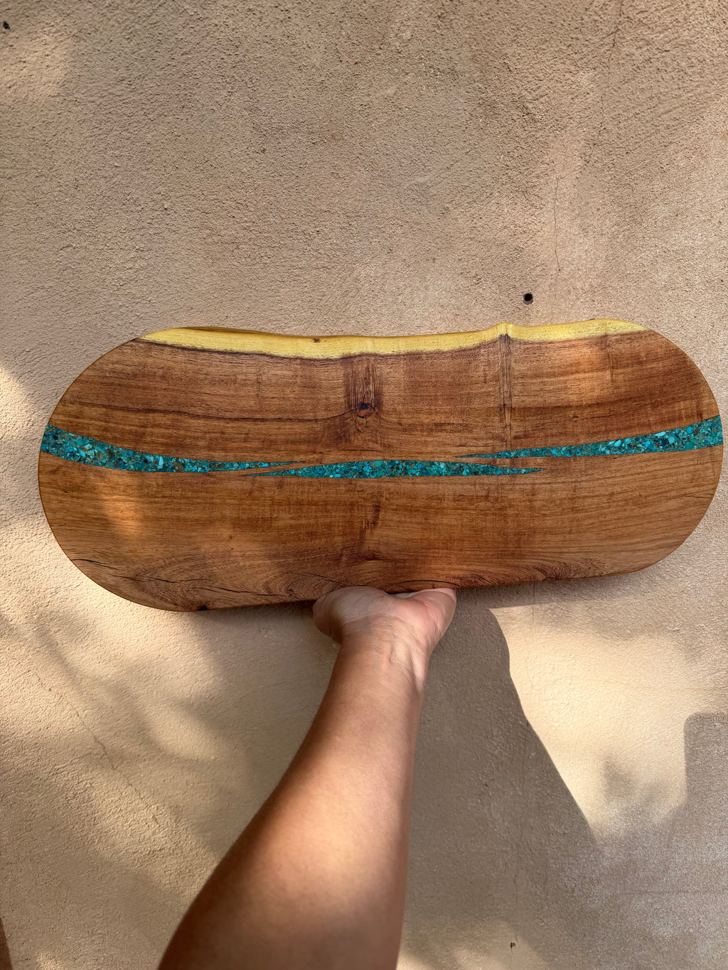 Cutting board with handle - Kingman turquoise