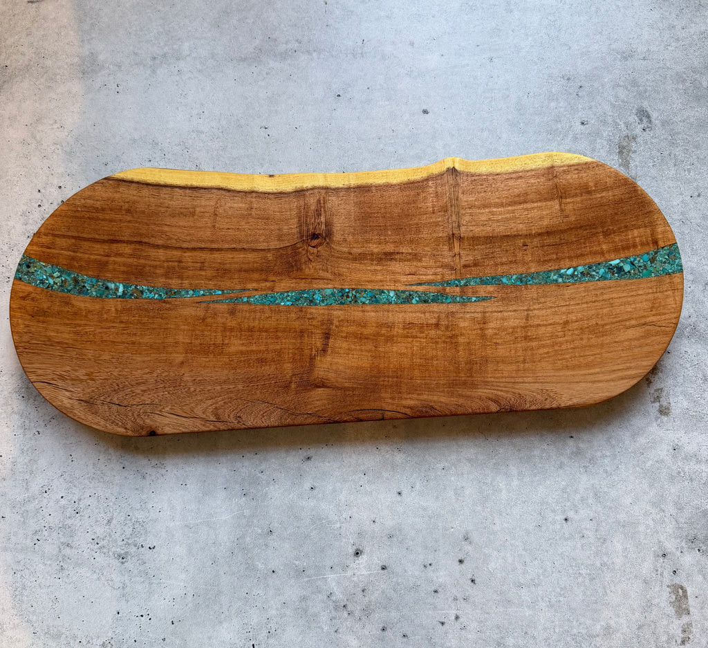 Cutting board with handle - Kingman turquoise