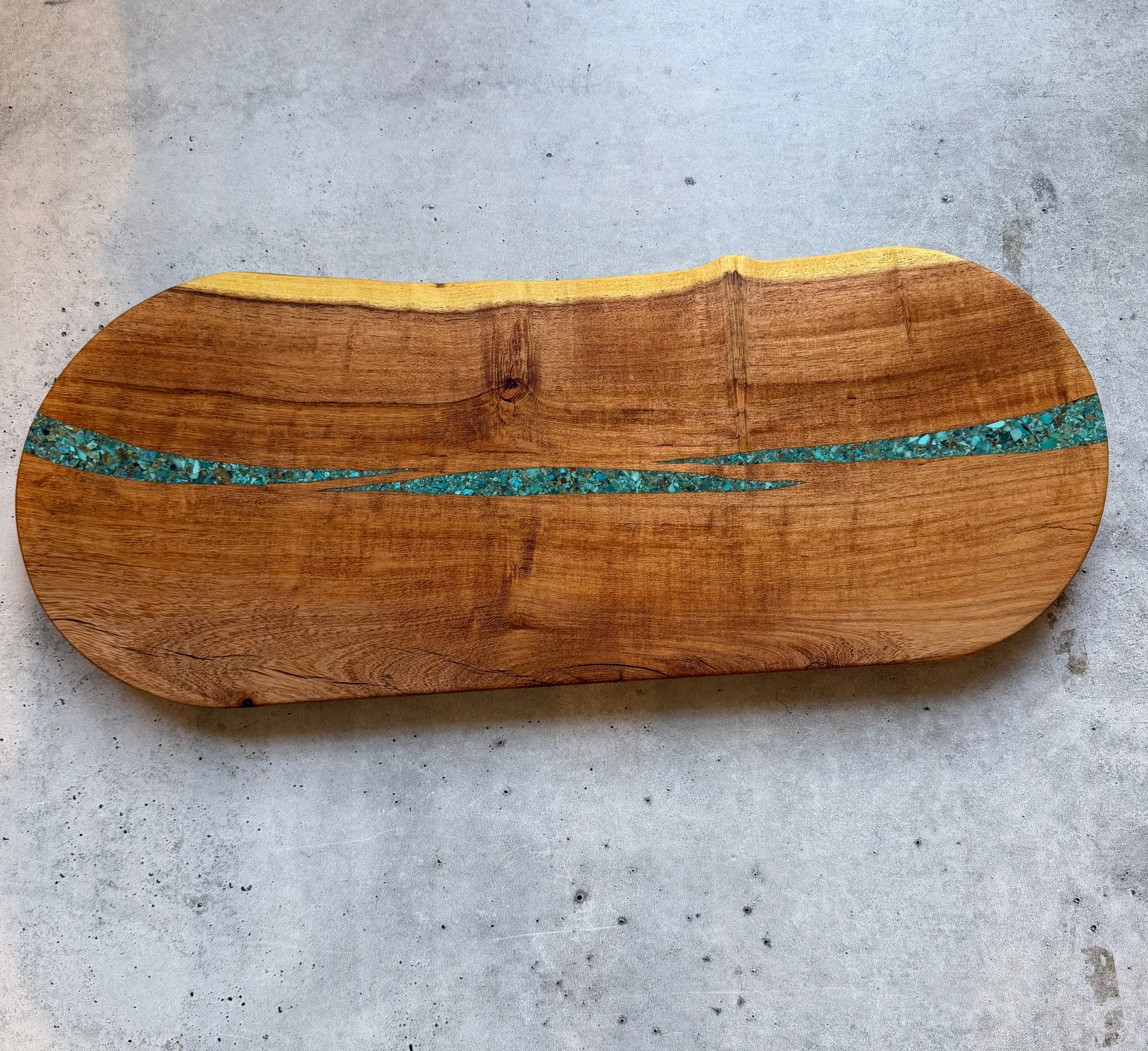 Cutting board with handle - Kingman turquoise
