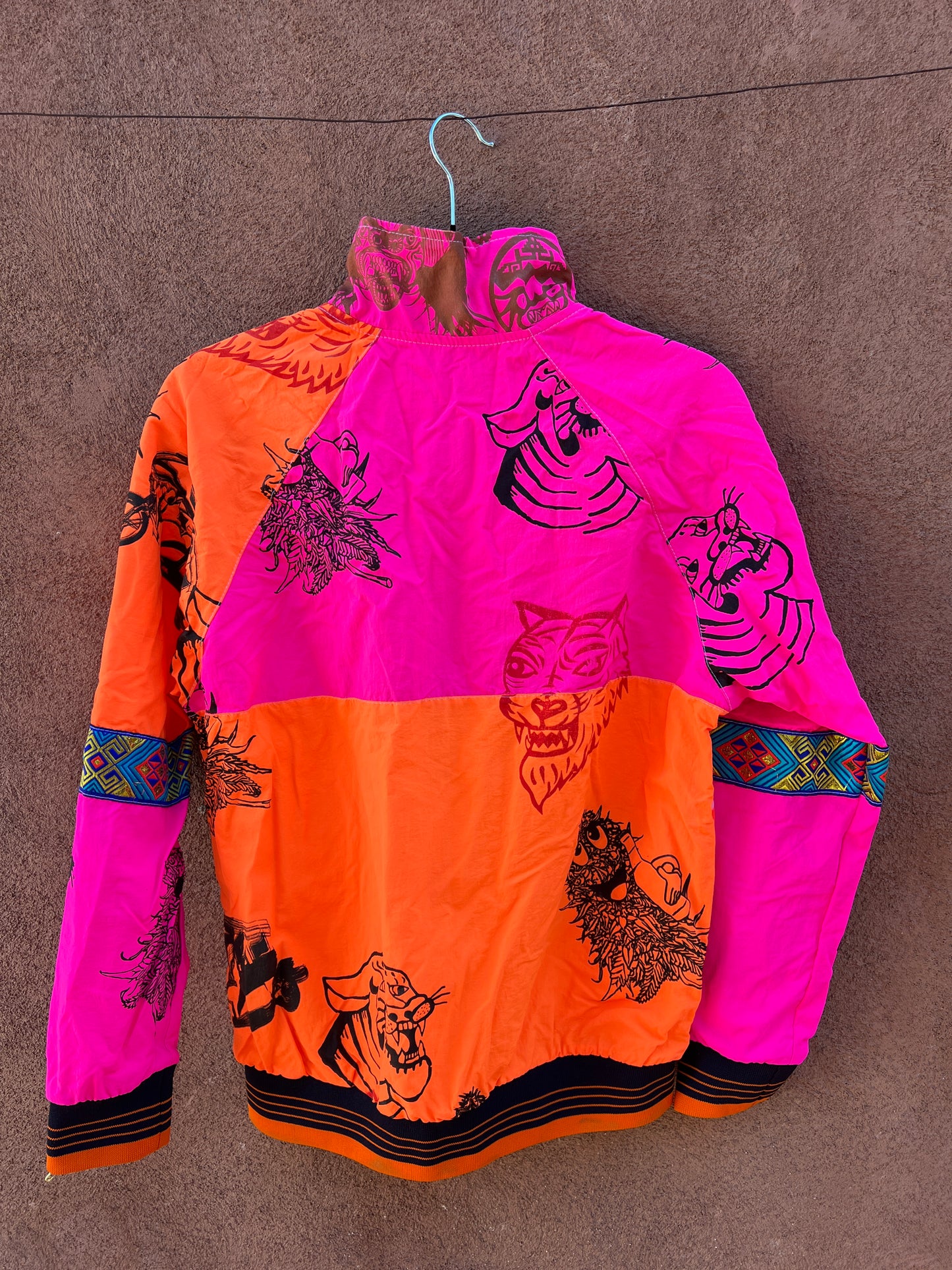 Upcycled Windbreaker ~ Screen Printed ~ Medium