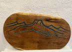 Cutting board with handle - Peruvian & Kingman turquoise
