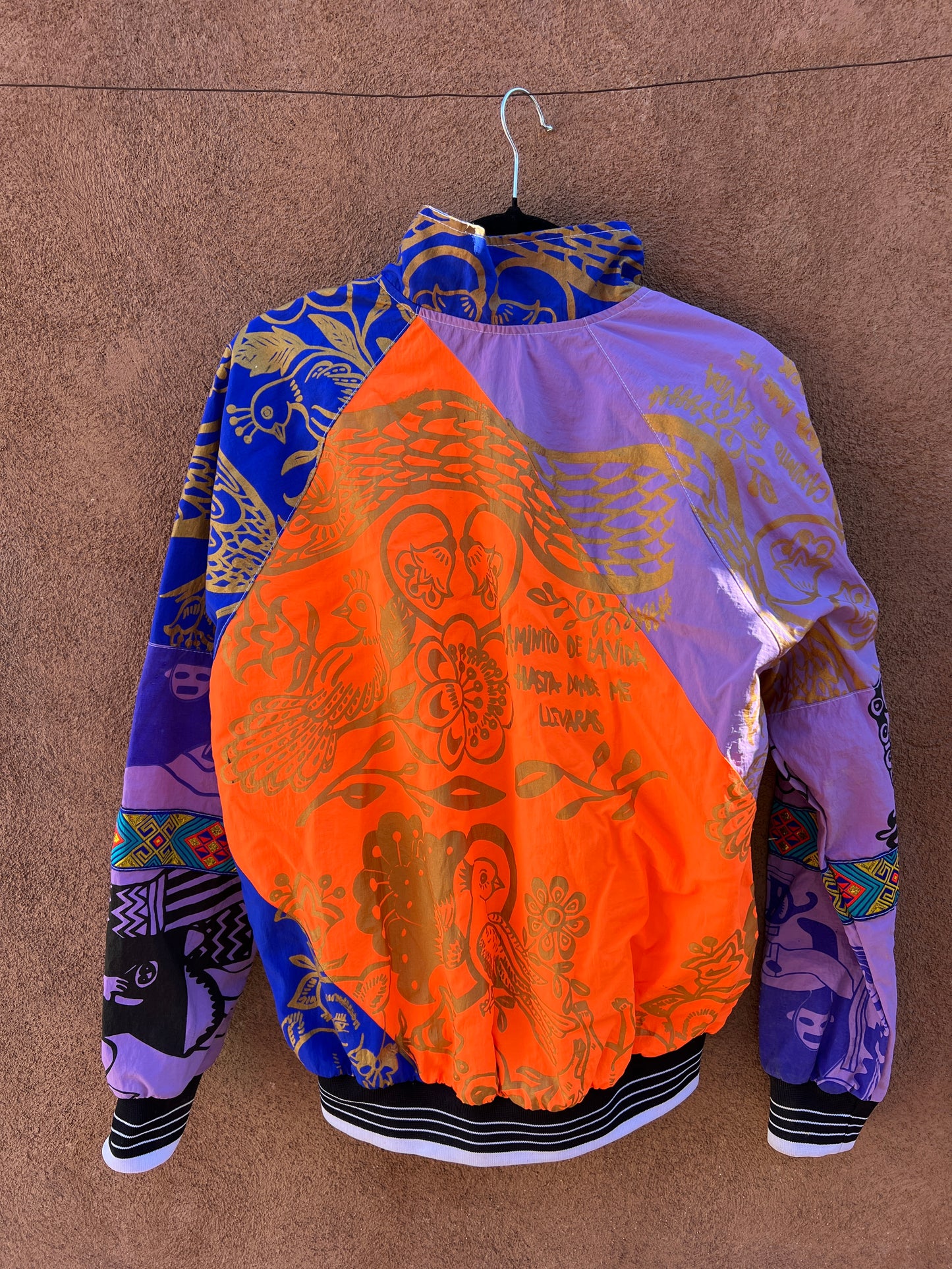 Upcycled Windbreaker ~ Screen Printed ~ Large