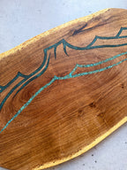 Cutting board with handle - Peruvian & Kingman turquoise